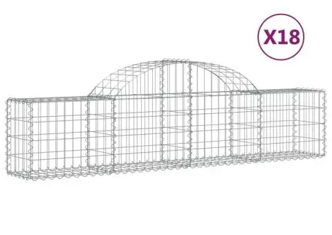 Coșuri gabion arcuite 18 buc, 200x30x40/60 cm, fier galvanizat - 2/5