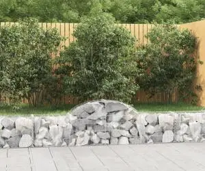 vidaXL Coșuri gabion arcuite 25 buc, 200x30x40/60 cm, fier galvanizat