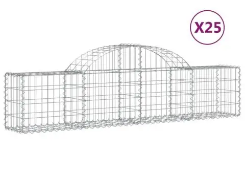 Coșuri gabion arcuite 25 buc, 200x30x40/60 cm, fier galvanizat - 2/5