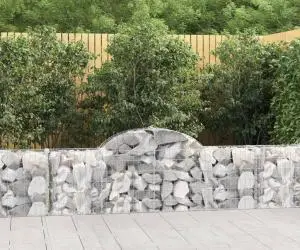 vidaXL Coșuri gabion arcuite 11 buc, 200x30x60/80 cm, fier galvanizat