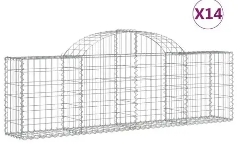 Coșuri gabion arcuite 14 buc, 200x30x60/80 cm, fier galvanizat - 2/5