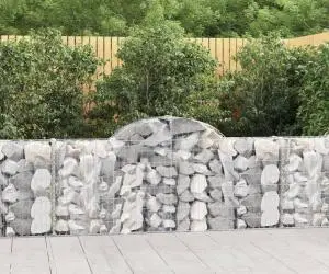 vidaXL Coșuri gabion arcuite 7 buc, 200x30x80/100cm, fier galvanizat