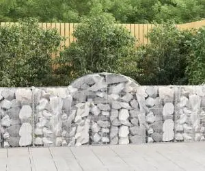 vidaXL Coșuri gabion arcuite 9 buc, 200x30x80/100cm, fier galvanizat