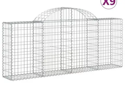 Coșuri gabion arcuite 9 buc, 200x30x80/100cm, fier galvanizat - 2/5