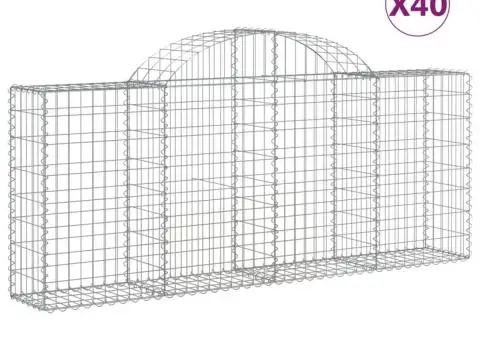 Coșuri gabion arcuite 40 buc, 200x30x80/100 cm, fier galvanizat - 2/5