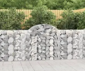 vidaXL Coșuri gabion arcuite 10 buc, 200x30x100/120 cm fier galvanizat
