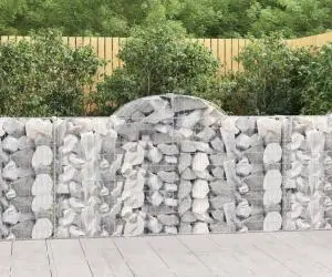 vidaXL Coșuri gabion arcuite 25 buc, 200x30x100/120 cm fier galvanizat
