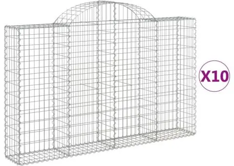 Coșuri gabion arcuite 10 buc, 200x30x120/140cm, fier galvanizat - 2/5