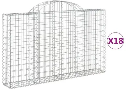 Coșuri gabion arcuite 18 buc, 200x30x120/140cm, fier galvanizat - 2/5