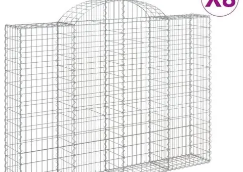 Coșuri gabion arcuite 8 buc, 200x30x140/160cm, fier galvanizat - 2/5