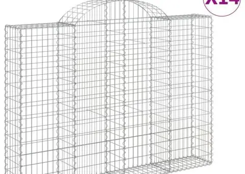 Coșuri gabion arcuite 14 buc, 200x30x140/160cm, fier galvanizat - 2/5