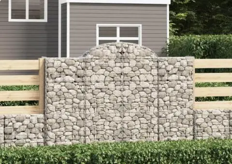 Coșuri gabion arcuite 18 buc, 200x30x140/160cm, fier galvanizat - 1/5