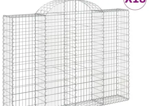 Coșuri gabion arcuite 18 buc, 200x30x140/160cm, fier galvanizat - 2/5