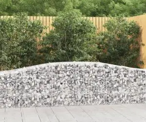 vidaXL Coșuri gabion arcuite 10 buc, 400x50x60/80 cm, fier galvanizat