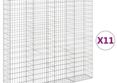 Coșuri gabion arcuite 11 buc, 200x30x180/200cm, fier galvanizat - 2/5