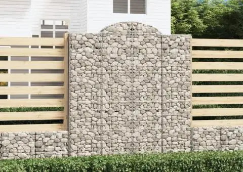 Coșuri gabion arcuite, 2 buc 200x30x220/240cm, fier galvanizat - 1/5