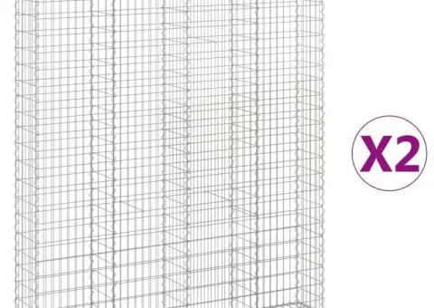 Coșuri gabion arcuite, 2 buc 200x30x220/240cm, fier galvanizat - 2/5