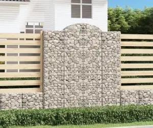 vidaXL Coșuri gabion arcuite,7 buc., 200x30x220/240cm, fier galvanizat