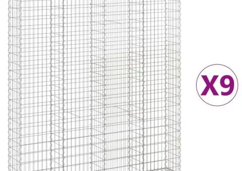 Coșuri gabion arcuite,9 buc., 200x30x220/240cm, fier galvanizat - 2/5