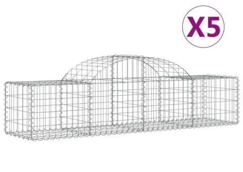Coșuri gabion arcuite 5 buc, 200x50x40/60 cm, fier galvanizat - 2/5
