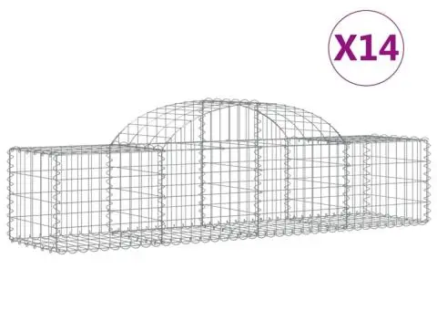 Coșuri gabion arcuite 14 buc, 200x50x40/60 cm, fier galvanizat - 2/5