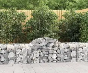 vidaXL Coșuri gabion arcuite 7 buc, 200x50x60/80 cm, fier galvanizat