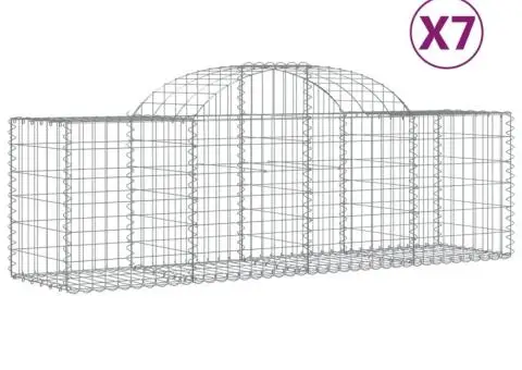 Coșuri gabion arcuite 7 buc, 200x50x60/80 cm, fier galvanizat - 2/5
