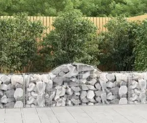 vidaXL Coșuri gabion arcuite 30 buc, 200x50x60/80 cm, fier galvanizat