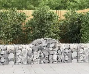 vidaXL Coșuri gabion arcuite 50 buc, 200x50x60/80 cm, fier galvanizat