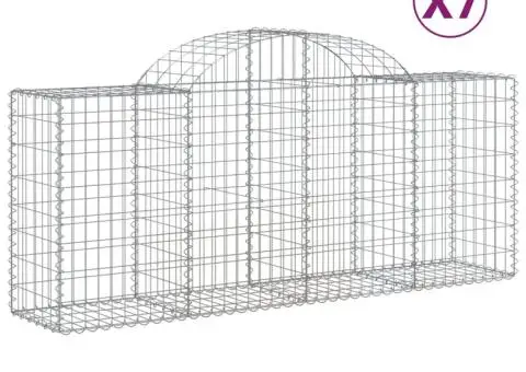 Coșuri gabion arcuite 7 buc, 200x50x80/100 cm, fier galvanizat - 2/5