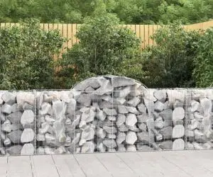 vidaXL Coșuri gabion arcuite 9 buc, 200x50x80/100 cm, fier galvanizat