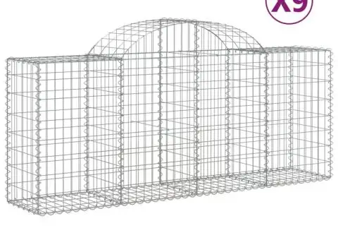 Coșuri gabion arcuite 9 buc, 200x50x80/100 cm, fier galvanizat - 2/5
