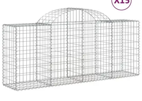 Coșuri gabion arcuite 15 buc, 200x50x80/100 cm, fier galvanizat - 2/5