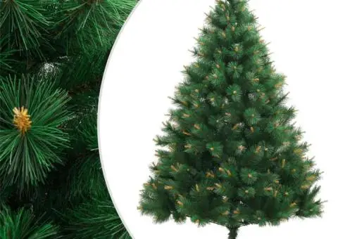 Brad de Crăciun artificial cu suport și balamale, 240 cm - 1/5