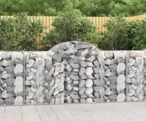 vidaXL Coșuri gabion arcuite 13 buc, 200x50x100/120cm, fier galvanizat