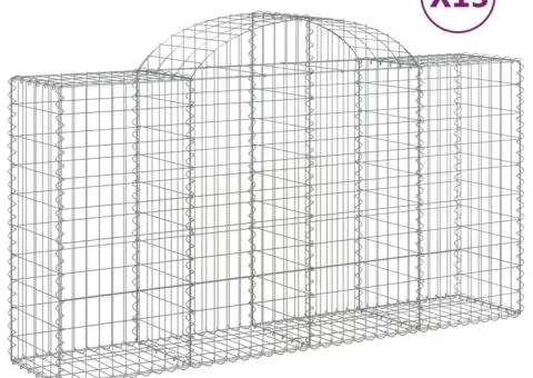 Coșuri gabion arcuite 13 buc, 200x50x100/120cm, fier galvanizat - 2/5