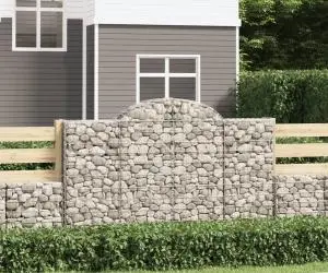 vidaXL Coșuri gabion arcuite 5 buc, 200x50x120/140 cm, fier galvanizat