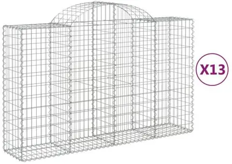 Coșuri gabion arcuite 13 buc, 200x50x120/140 cm,fier galvanizat - 2/5