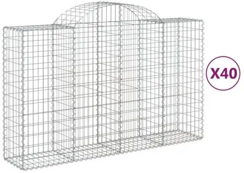 Coșuri gabion arcuite 40 buc, 200x50x120/140cm, fier galvanizat - 2/5