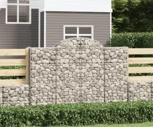 vidaXL Coșuri gabion arcuite 7 buc, 200x50x140/160 cm, fier galvanizat