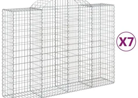 Coșuri gabion arcuite 7 buc, 200x50x140/160 cm, fier galvanizat - 2/5