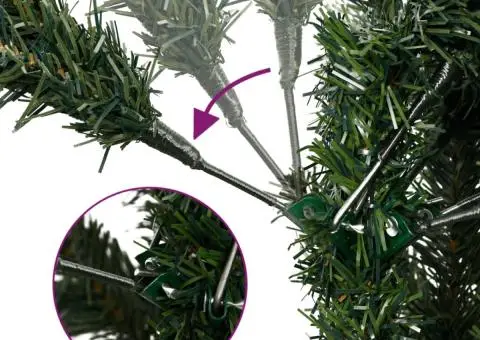 Pom de Crăciun artificial cu balamale & fructe roșii 240 cm - 3/5