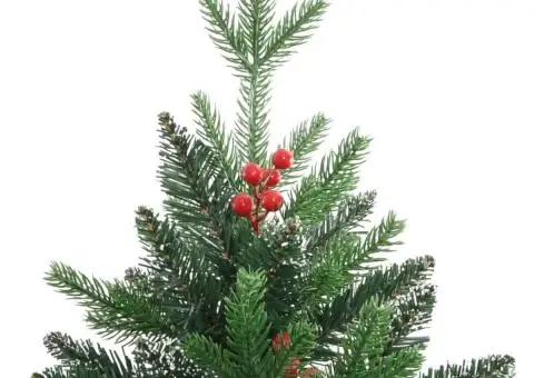 Pom de Crăciun artificial cu balamale & fructe roșii 240 cm - 4/5