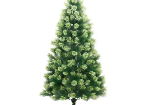 Brad de Crăciun artificial cu suport și balamale, 150 cm - 2/5