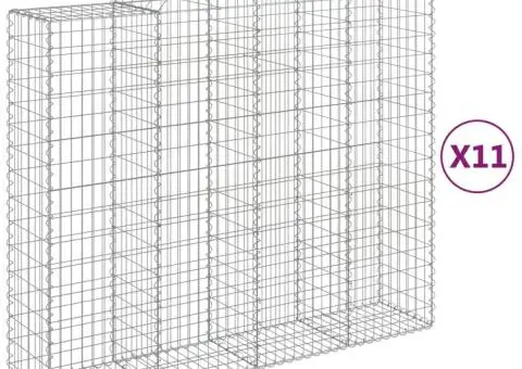 Coș gabion arcuit, 11 buc, 200x50x160/180 cm, fier galvanizat - 2/5