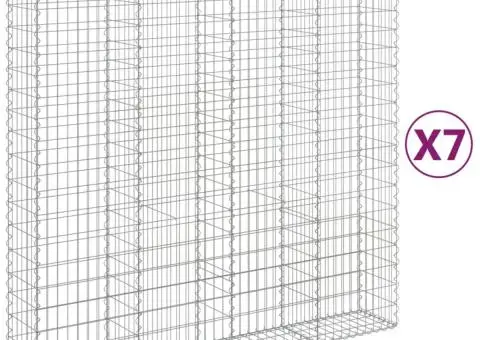 Coșuri gabion arcuite 7 buc, 200x50x180/200 cm, fier galvanizat - 2/5