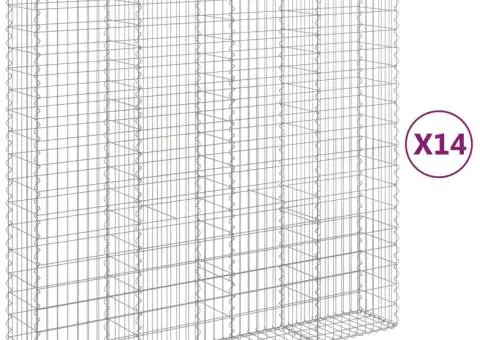 Coșuri gabion arcuite 14 buc, 200x50x180/200cm, fier galvanizat - 2/5
