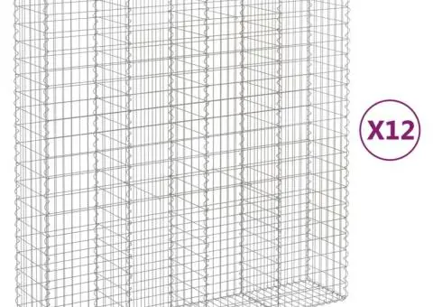 Coșuri gabion arcuite, 12 buc 200x50x200/220cm, fier galvanizat - 2/5