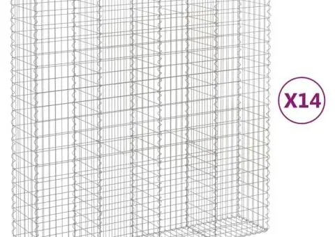 Coșuri gabion arcuite, 14 buc 200x50x200/220cm, fier galvanizat - 2/5