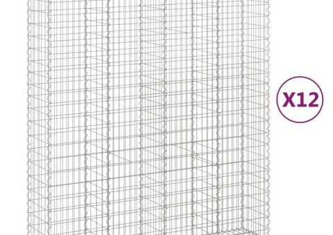 Coșuri gabion arcuite, 12 buc 200x50x220/240cm, fier galvanizat - 2/5